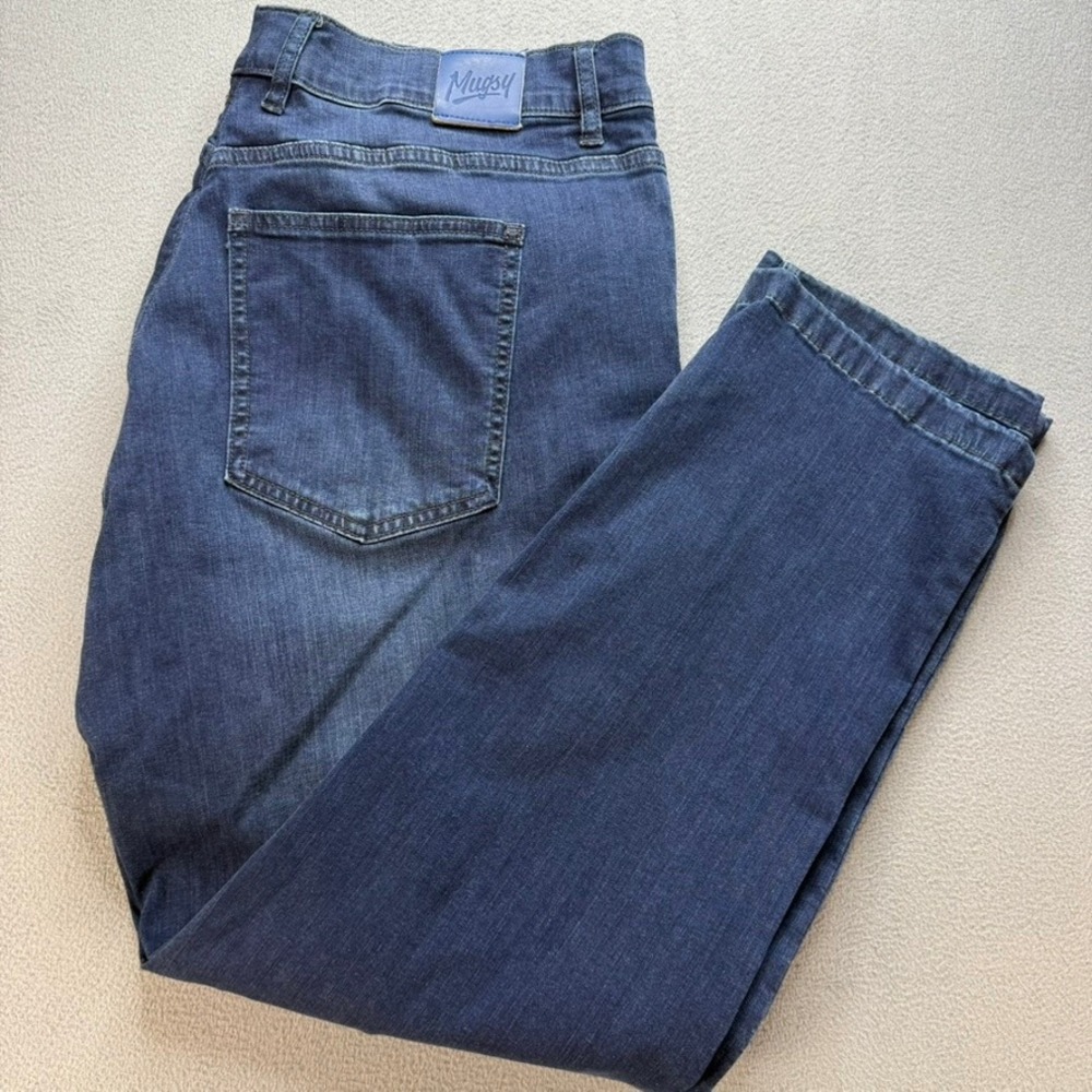 Mugsy Jeans Mens 42x30 Blue Fultons Straight Leg Stretch Denim